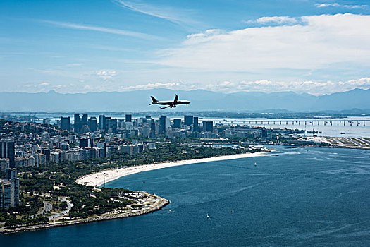 飞机,飞跃,海岸线,中心,里约热内卢,巴西