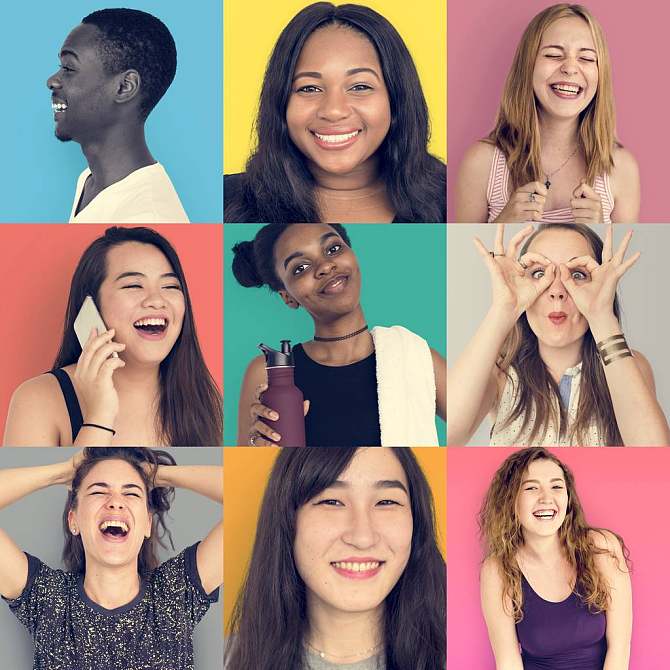 人,笑脸,多种族,表情,微笑,概念_高清图片_全景视觉