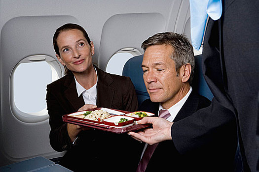 商务人士,飞机,航空公司,食物