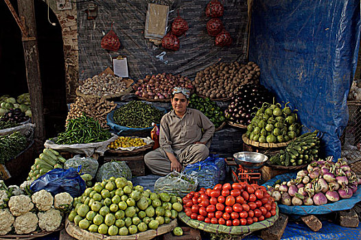 男孩,销售,蔬菜,集市,城市,旁遮普,省,巴基斯坦,2007年