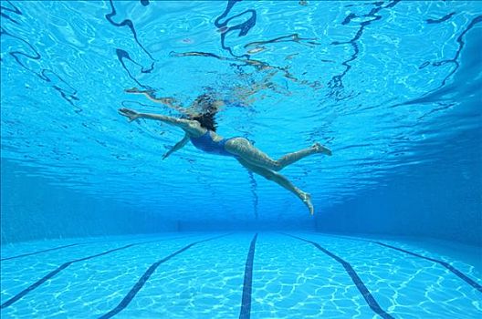 海底游泳女子图片