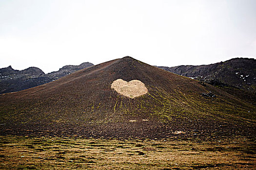 心形,图案,山坡,冰岛
