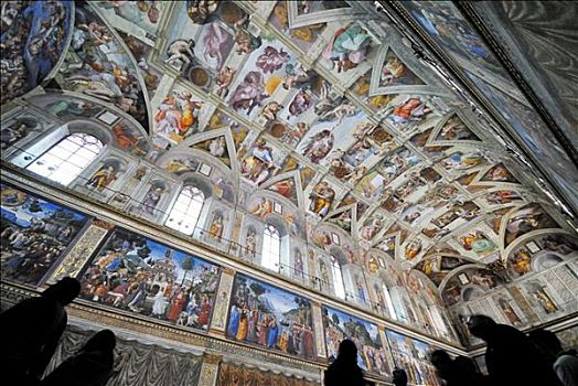 壁画,小教堂,罗马,意大利,仰视
