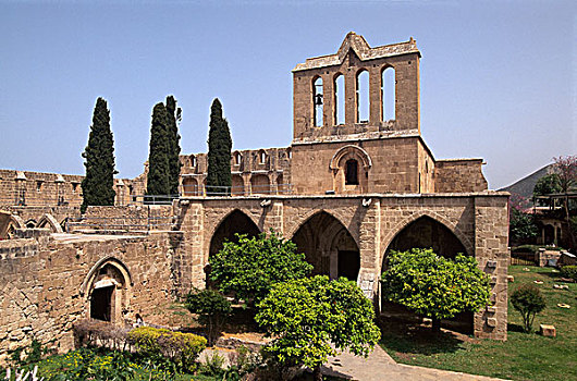 哥特式,博拉帕斯修道院,靠近,凯里尼亚,塞浦路斯北部,塞浦路斯