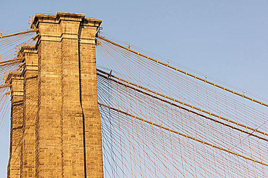东方,码头,线缆,布鲁克林大桥
