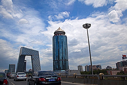 从国贸桥上看北京中央电视台新楼