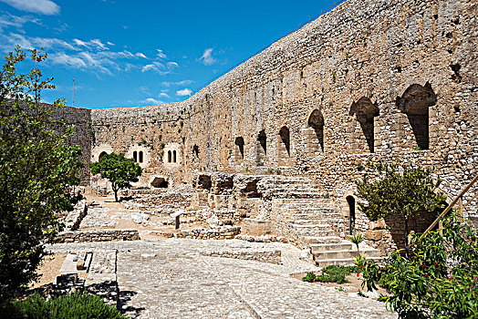 中世纪,城堡,伯罗奔尼撒半岛,希腊,欧洲