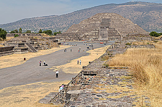 道路,死,月亮金字塔,世界遗产,遗迹,特奥蒂瓦坎,墨西哥,北美