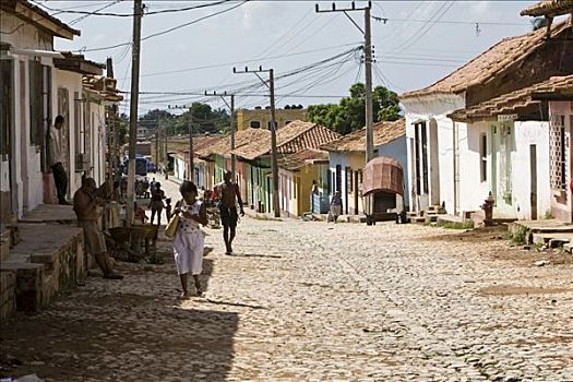 街道,特立尼达,省,古巴,拉丁美洲,北美