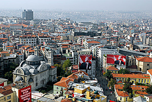 风景,屋顶,塔克西姆,贝尤鲁,伊斯坦布尔,土耳其