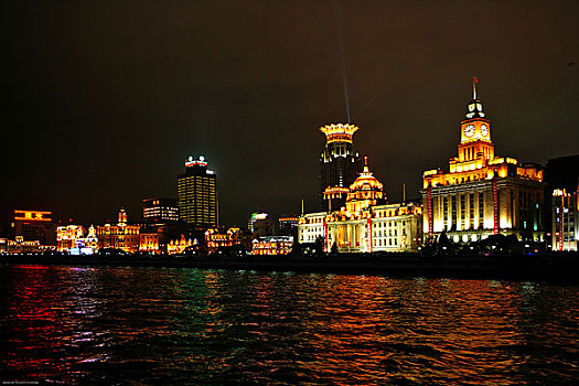 上海外滩夜景·海关大楼·汇丰银行