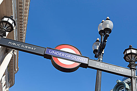 伦敦地铁标志,车站,伦敦,英格兰,英国,欧洲