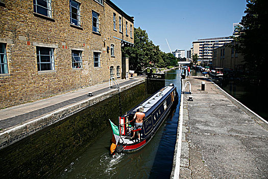 运河,锁,伦敦,英国