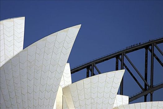特写,歌剧院,海港大桥,悉尼,新南威尔士,澳大利亚