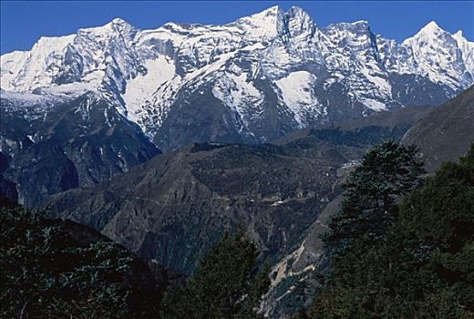 山峦,昆布地区,喜马拉雅山,尼泊尔