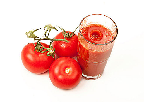 西红柿,玻璃杯,番茄汁
