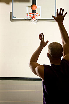 男人,玩,篮球