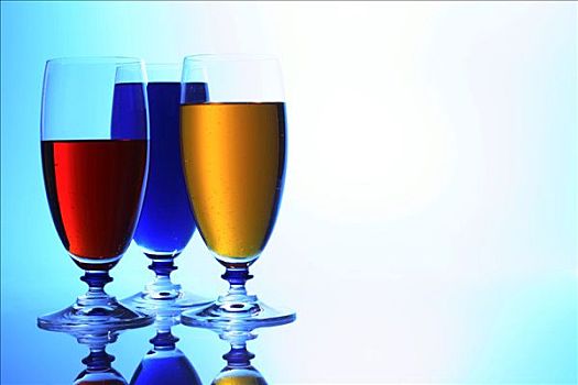 玻璃杯,色彩,饮料