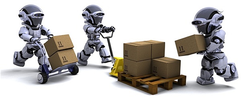 机器人,运输,盒子