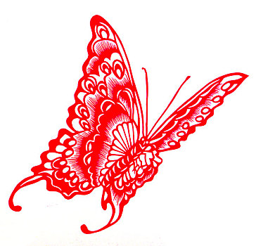 中国剪纸动物蝴蝶