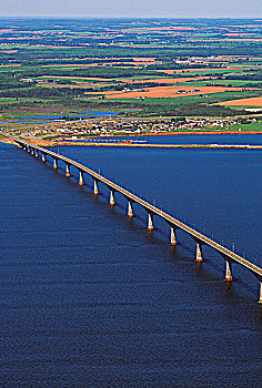 俯视,联邦大桥,爱德华王子岛,加拿大