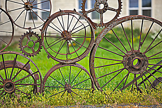 马车车轮,围栏,土地,华盛顿,美国