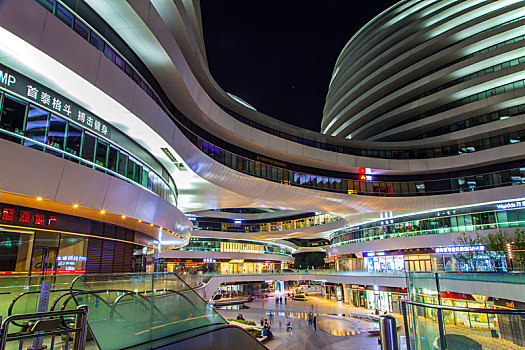 银河soho,夜景,商场,现代建筑