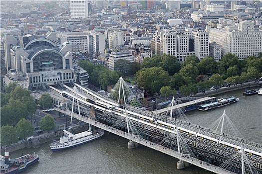桥,上方,泰晤士河,伦敦,英格兰