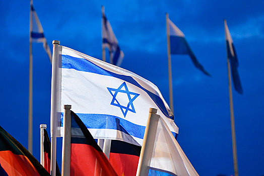 以色列国旗,国家,拜访,慕尼黑,安全,会议,机场,上巴伐利亚,德国,欧洲