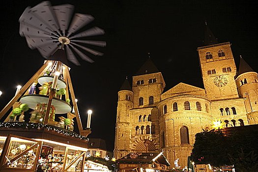 圆顶,圣诞节,金字塔,夜晚,德国