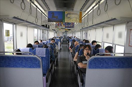 风景,日本人,铁路,列车,旅途,京都,日本,亚洲