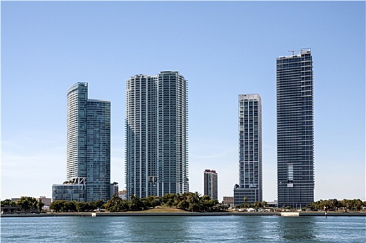水岸,摩天大楼,迈阿密,市区,佛罗里达,美国
