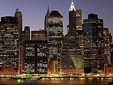 曼哈顿,城市,黄昏