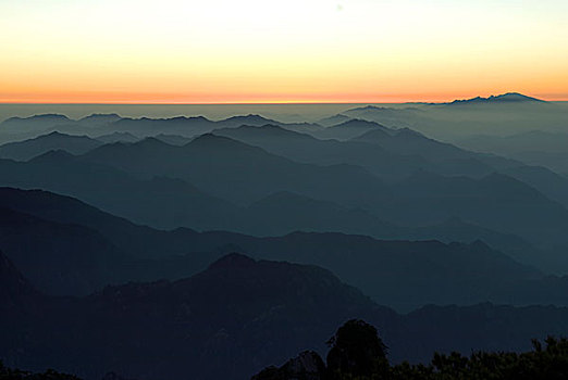 黄山西海落日风光