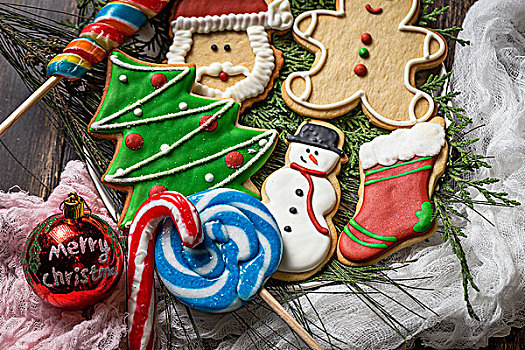 彩色,装饰,圣诞饼干,糖,冰糕