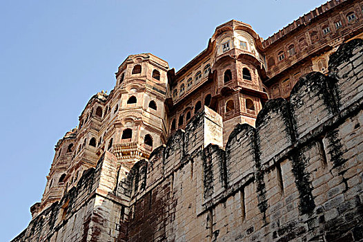 墙壁,堡垒,拉贾斯坦邦,北印度,印度,南亚,亚洲