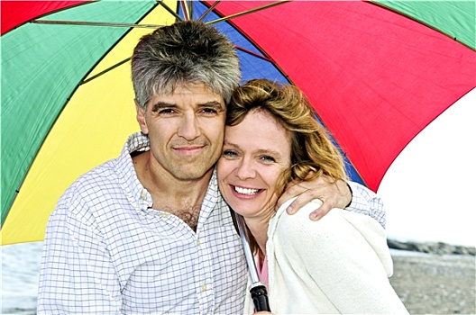 高兴,夫妻,伞