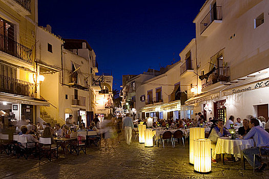 餐馆,老城,伊比沙岛,西班牙