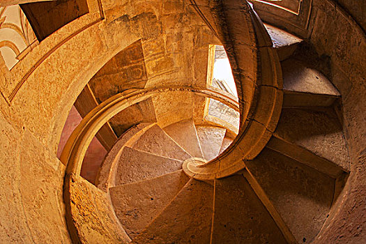 葡萄牙,托马尔,螺旋,石头,楼梯