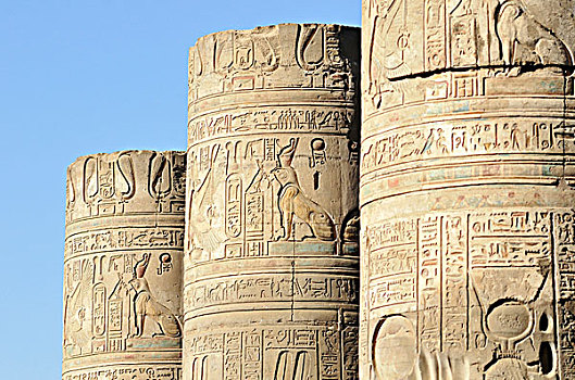 柱子,毁坏,罗马,前院,庙宇,索贝克,埃及,北非