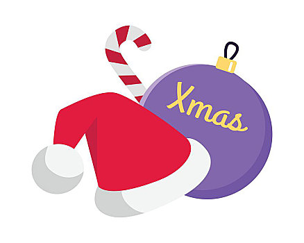 寒假,矢量,概念,设计,插画,圣诞帽,圣诞树,玩具,圣诞节,糖果,新年,庆贺,贺卡,广告,象征,冬天