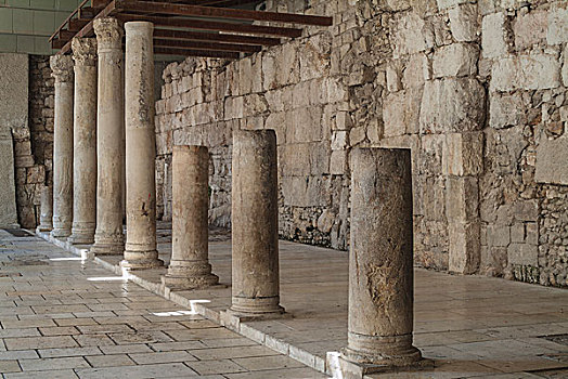柱廊,拜占庭风格,犹太区,6世纪,罗马,主要街道,耶路撒冷,以色列,亚洲