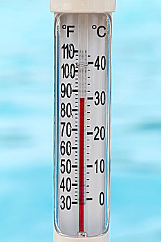 水池,温度计,展示,摄氏度
