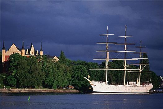 帆船,海中,斯德哥尔摩,瑞典