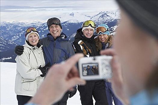 人,照相,朋友,滑雪,山,加拿大