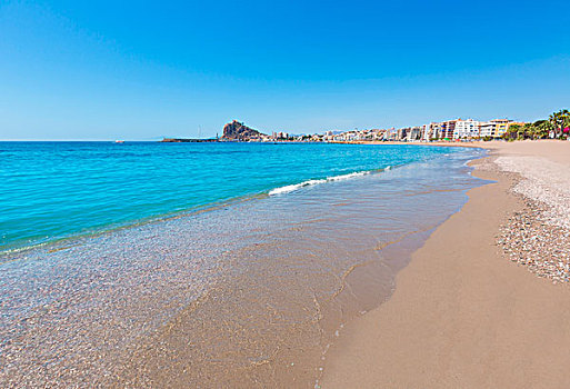 海滩,穆尔西亚,湾,地中海,西班牙