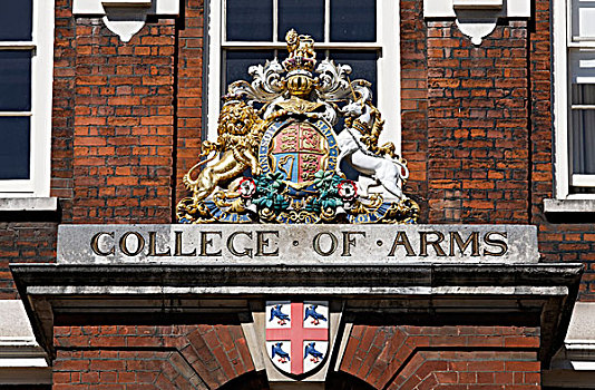 外套,手臂,高处,入口,大学,历史,纹章,伦敦,英格兰,英国,欧洲