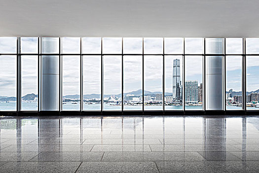 现代,摩天大楼,香港,玻璃窗