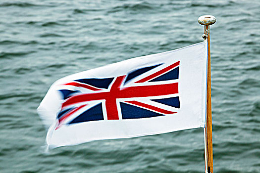 英格兰,坎布里亚,英国国旗,飘动,风,船首,温德米尔,高兴,游轮