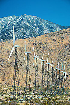 风电场,靠近,洛杉矶,山
